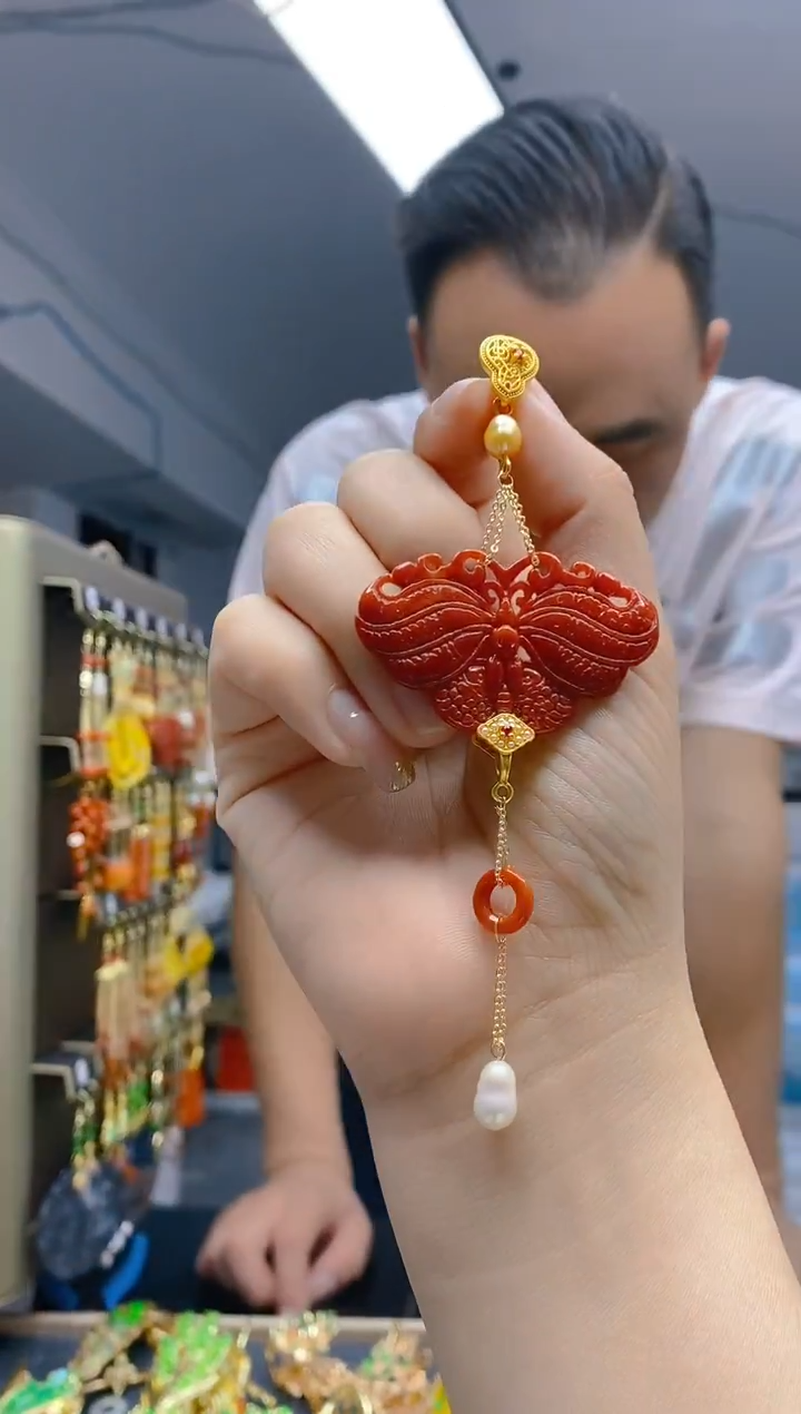 【闪购商品】翡翠耳饰合金70翡翠压襟