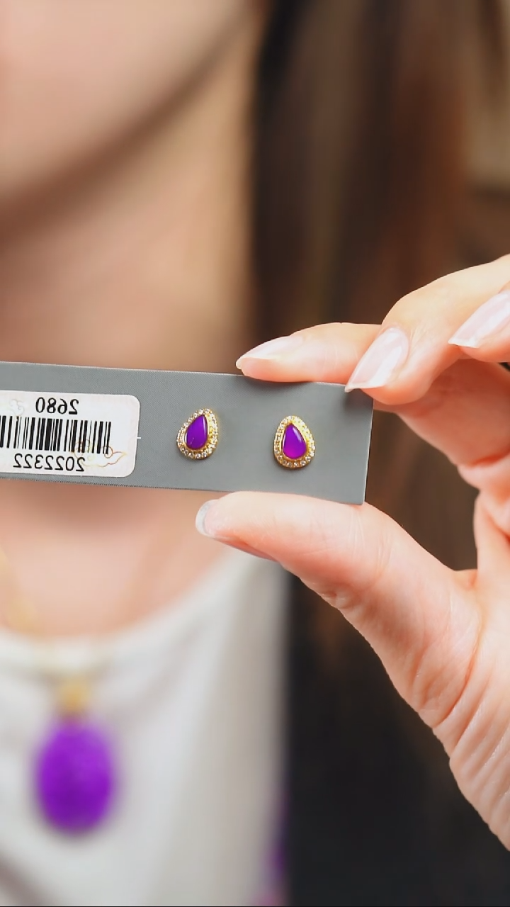 18K金镶嵌苏纪石（舒俱来）耳钉2