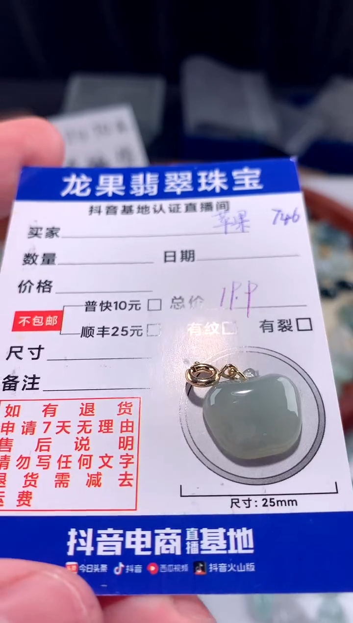 【闪购商品】翡翠颈饰未镶嵌苹果746