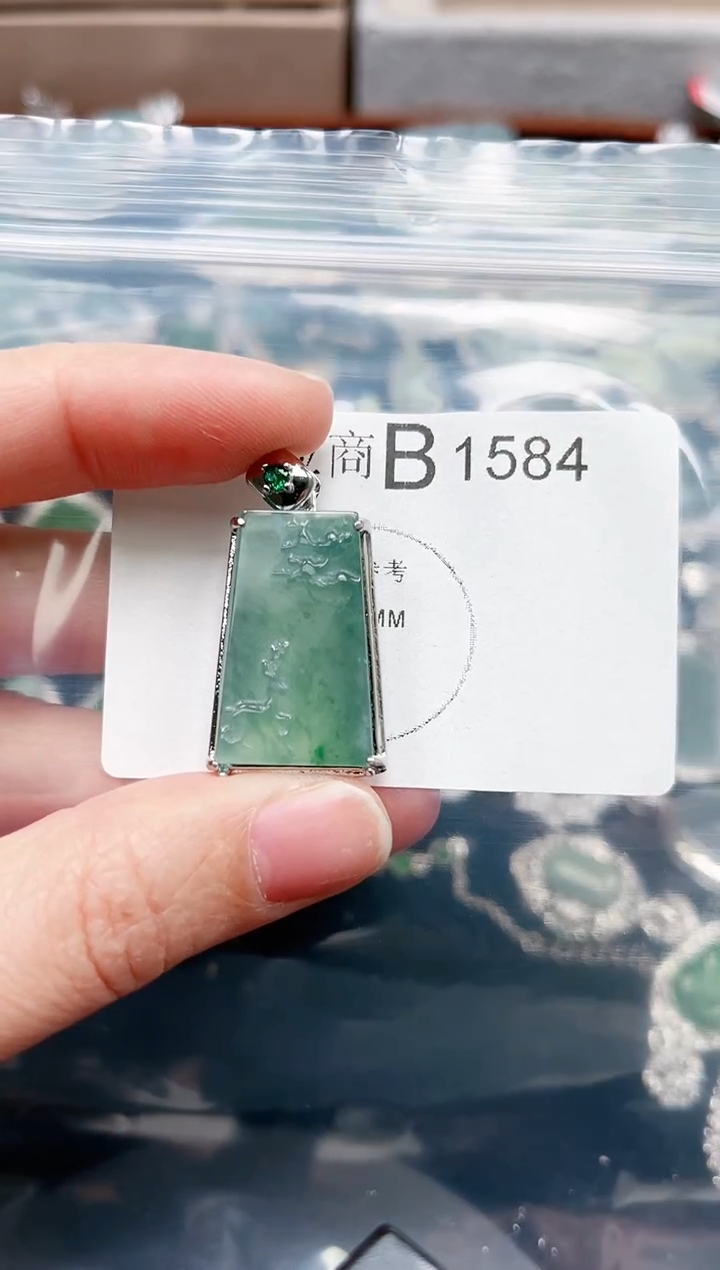 【闪购商品】翡翠颈饰未镶嵌1584赠皮绳