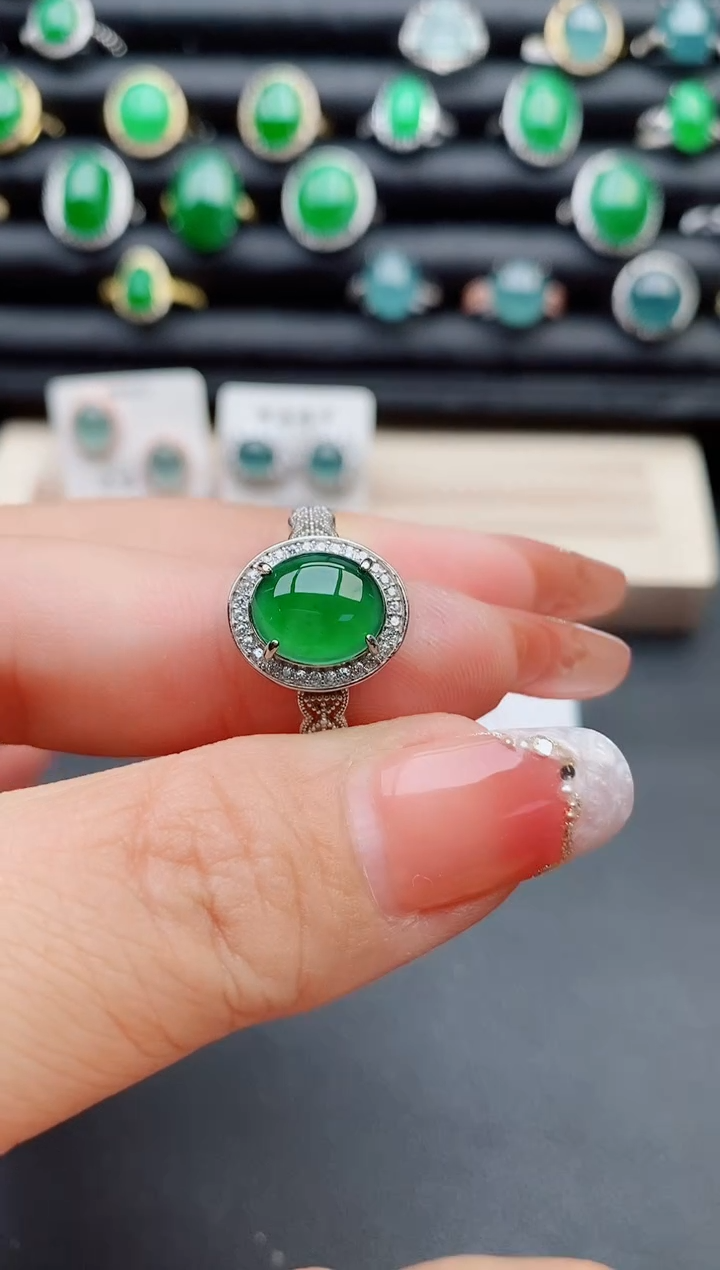 【闪购商品】翡翠戒指银S925镶嵌321321