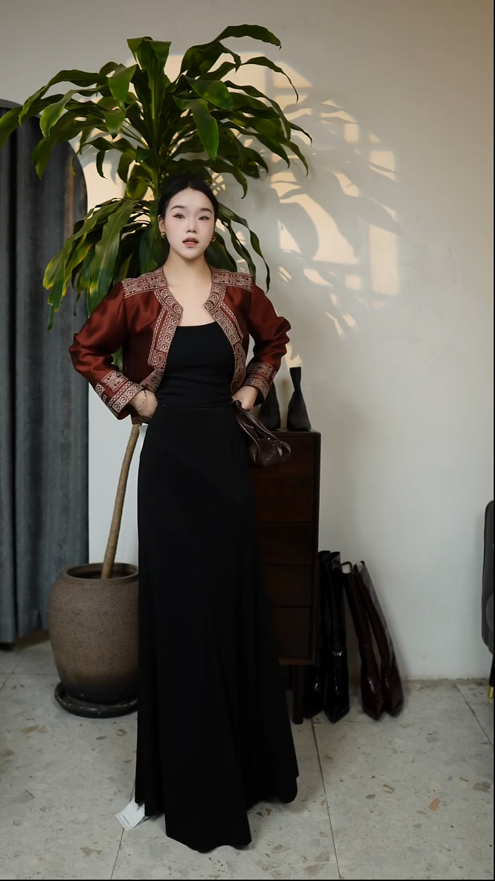 黑色可以奔跑的鱼尾裙 L码