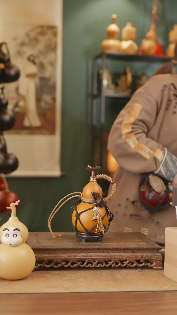 【闪购商品】86号精品天然大漆工艺防渗内胆酒葫芦~