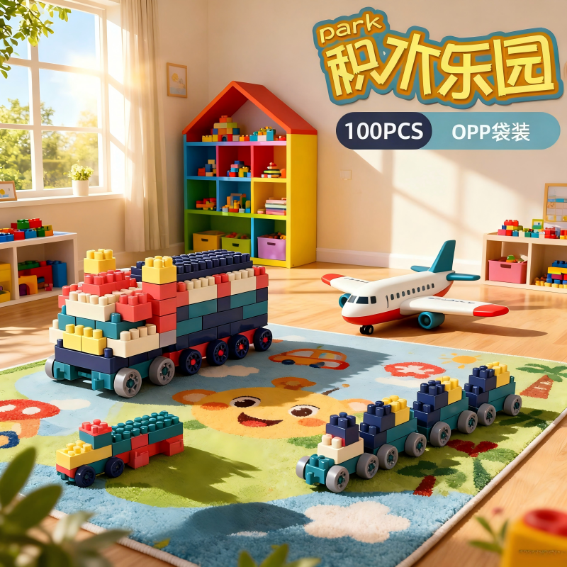 【XB】100颗粒搭建拼车造景积木益智拼搭玩具生日礼物科学实验