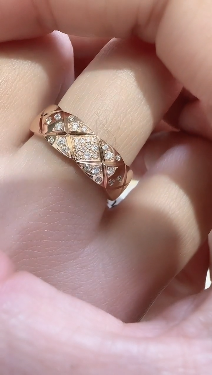 【闪购商品】天然钻石戒指/指环18K金镶嵌戒指17号