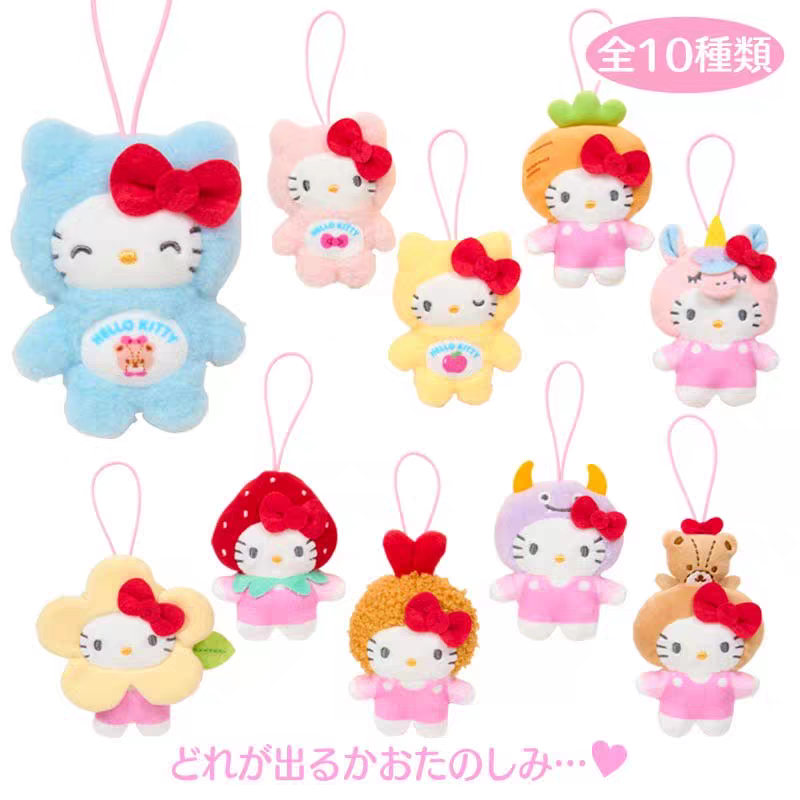 【日版】三丽鸥正品变身小动物水果系列 HelloKitty挂件盲盒