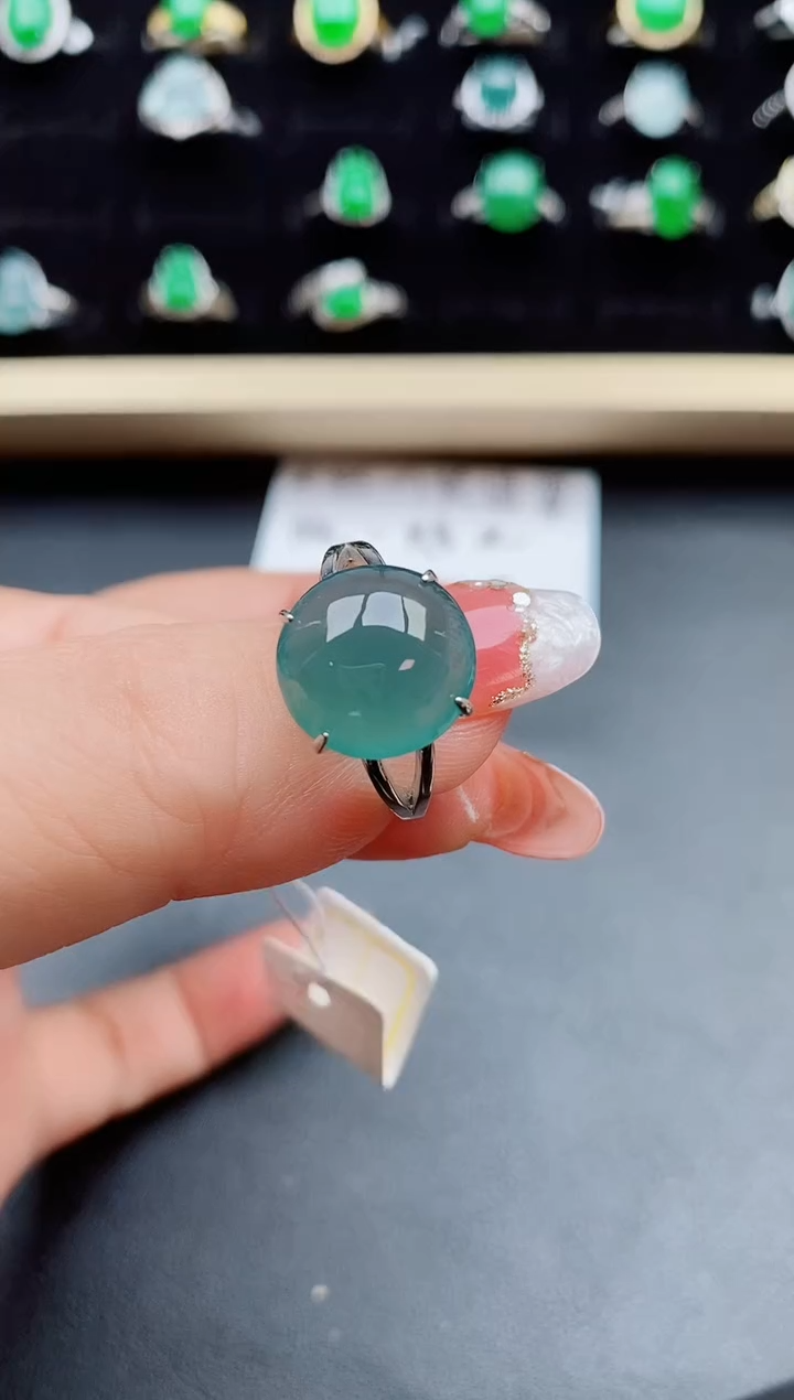 【闪购商品】翡翠戒指银S925镶嵌508080