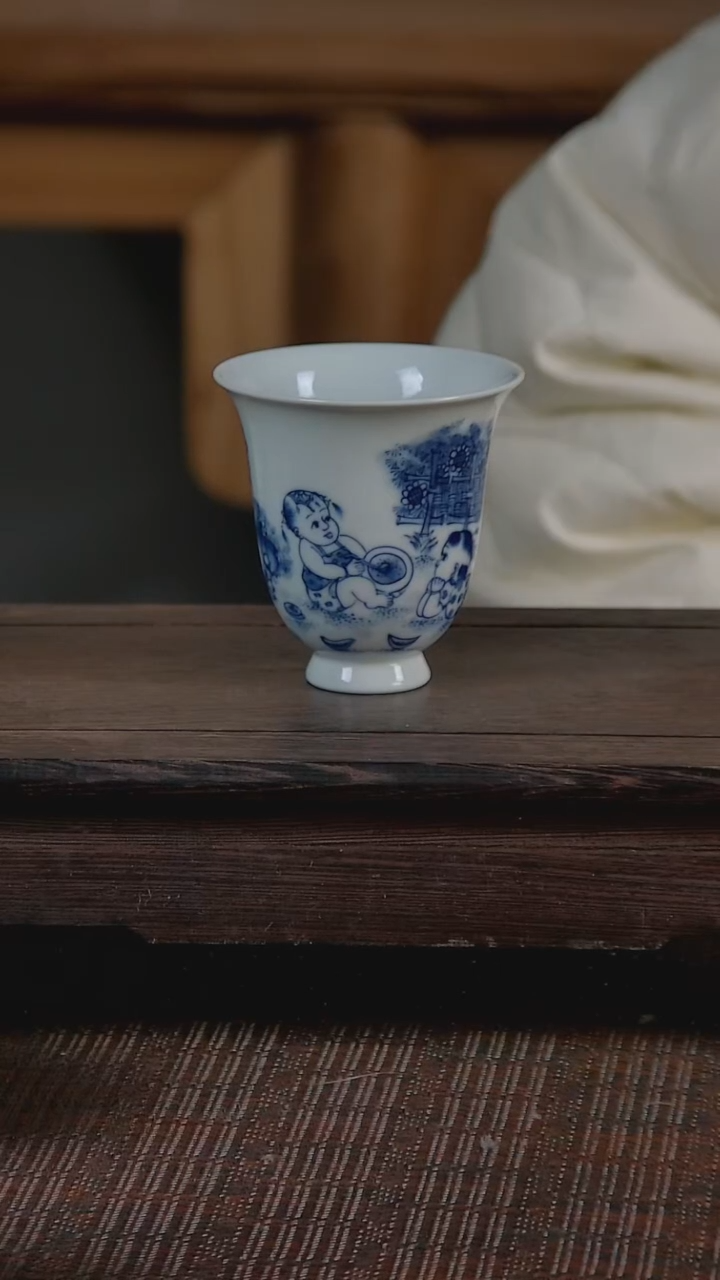 【闪购商品】折葵非器手工手绘童子闻香杯
