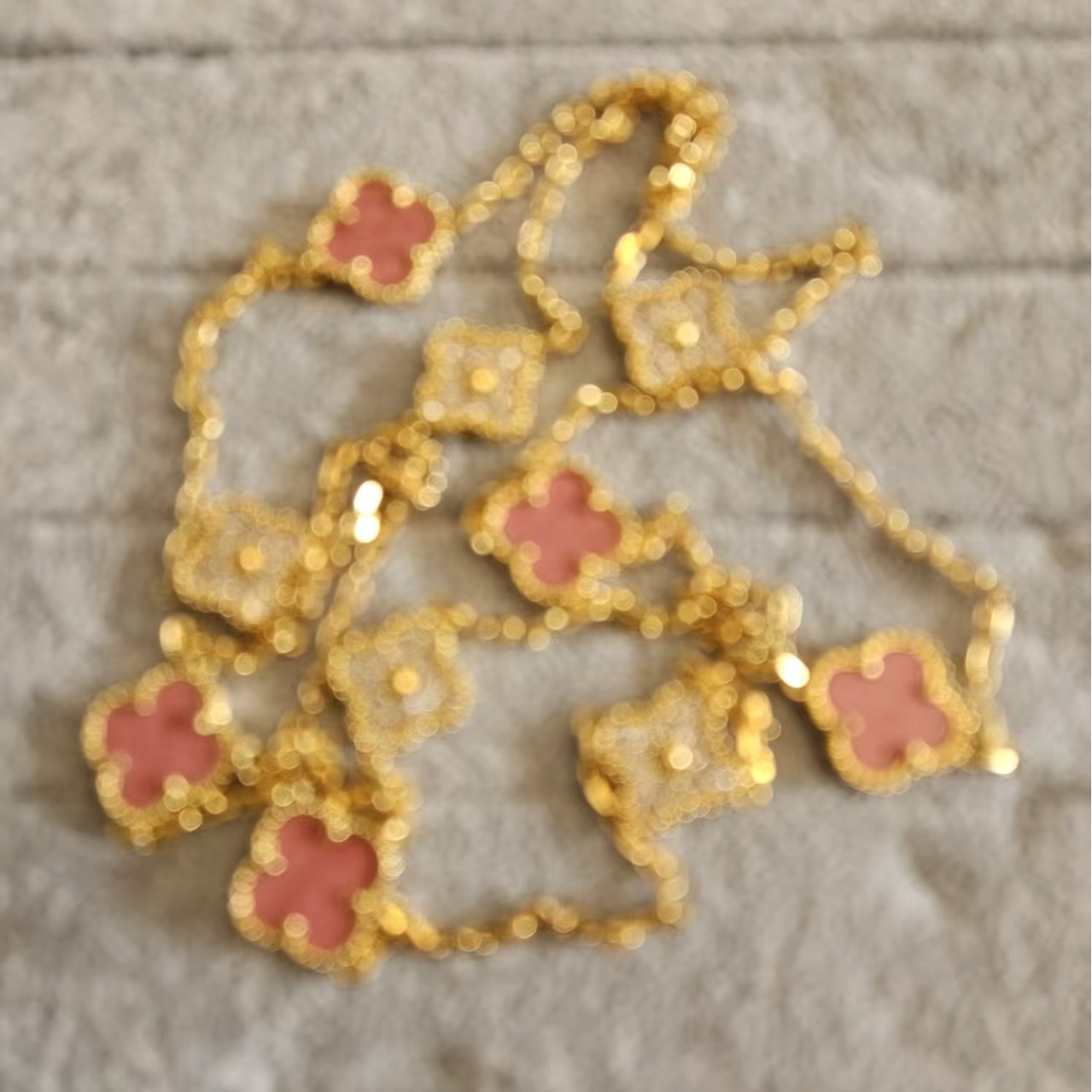 铜合金项链 【设计款轻奢饰品】064镶钻粉色毛衣链项链经典