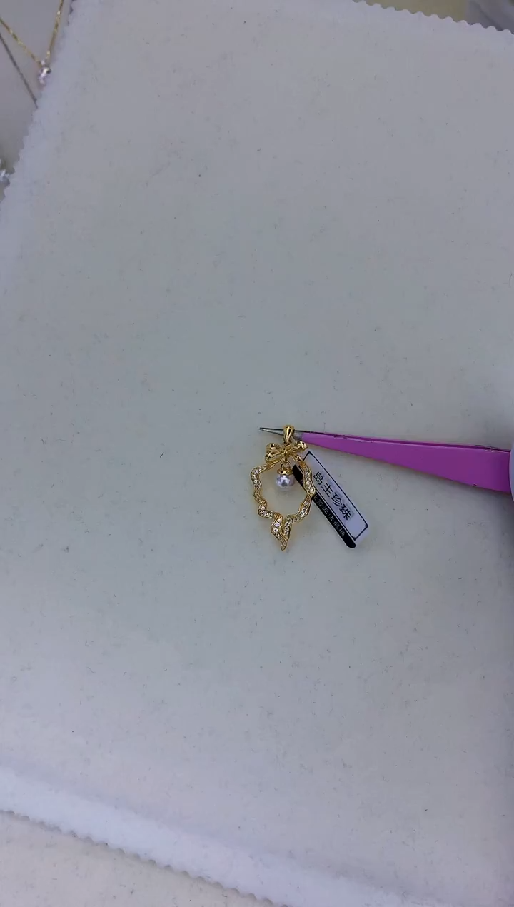 银S925镶嵌饰品海水珍珠设计款吊坠