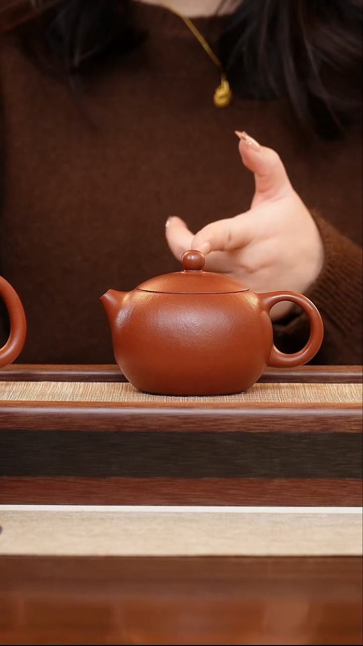 朱泥西施200cc郑老师全手工宜兴紫砂壶