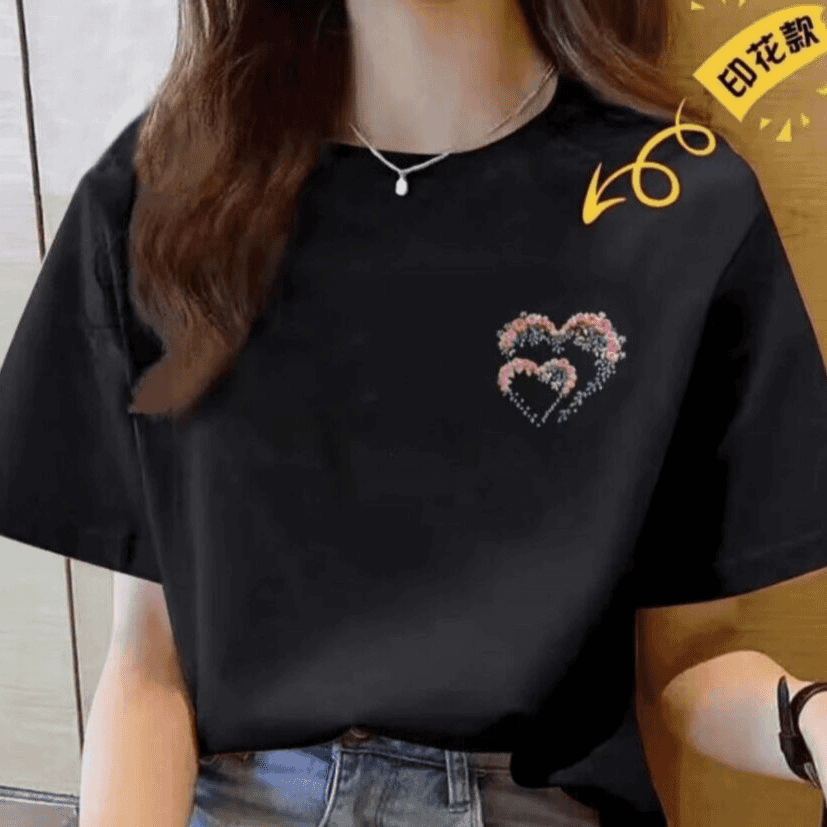 【100%纯棉】上新女款女士百搭潮流短袖t恤春夏圆领显瘦半袖