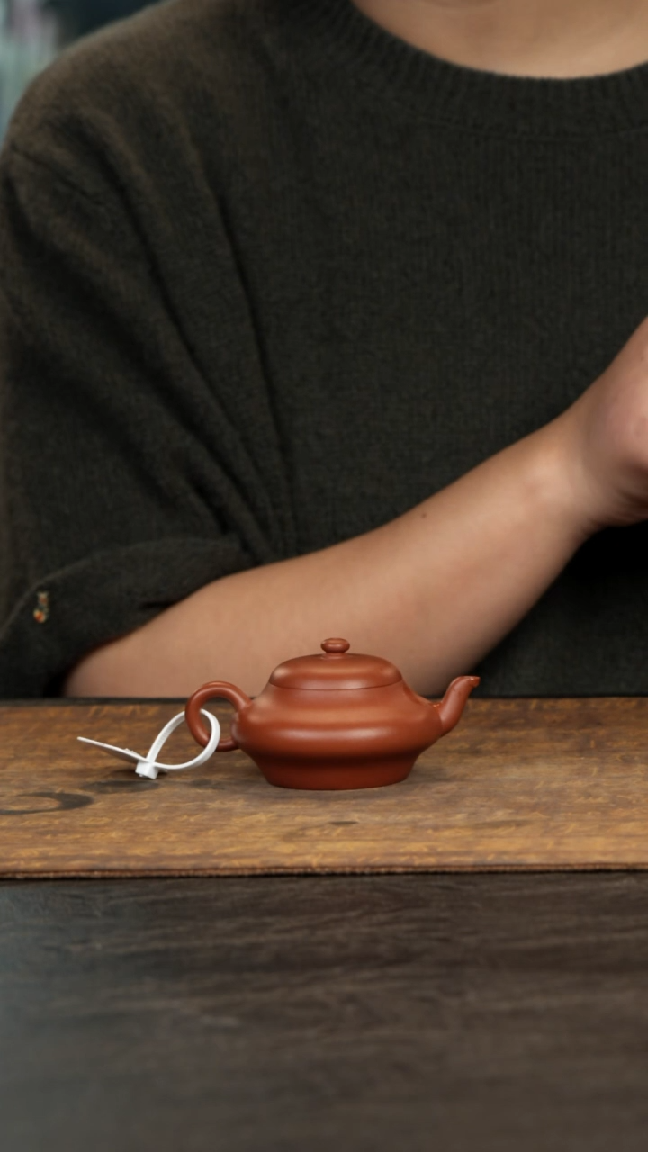 茶壶紫砂朱泥扁灯80cc