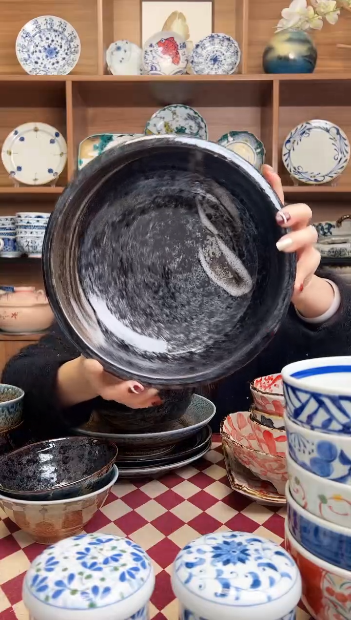 【闪购商品】瓷片明世荒刷毛23.5cm钵碗  加厚款 