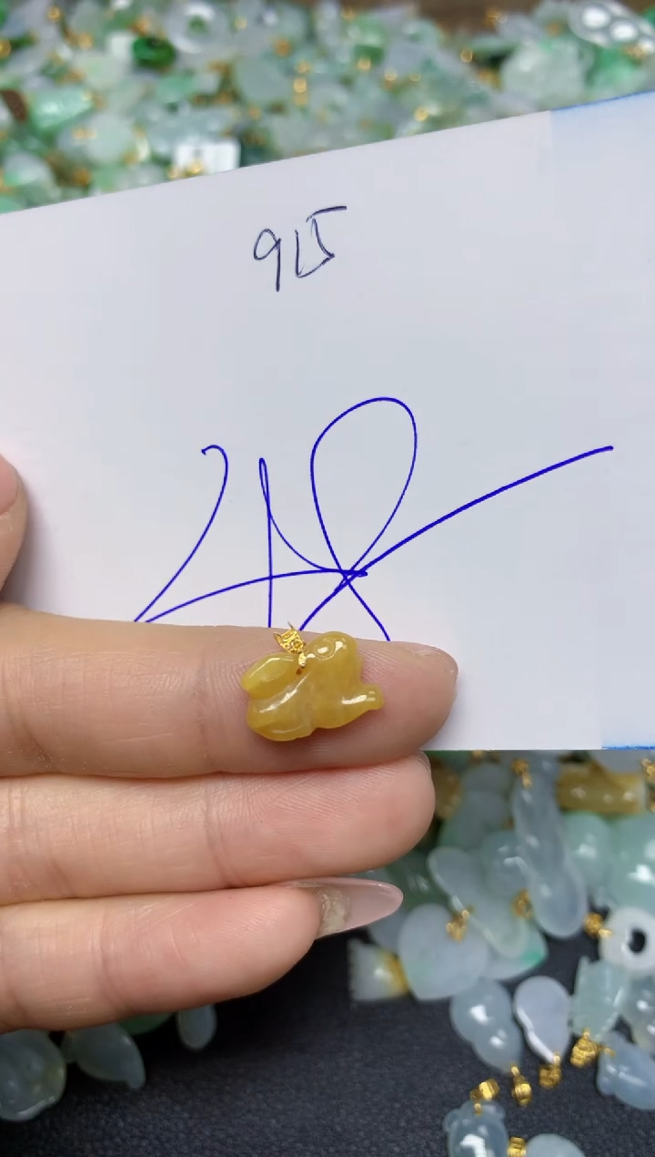 【闪购商品】翡翠挂件18K金镶嵌 天然翡翠A货