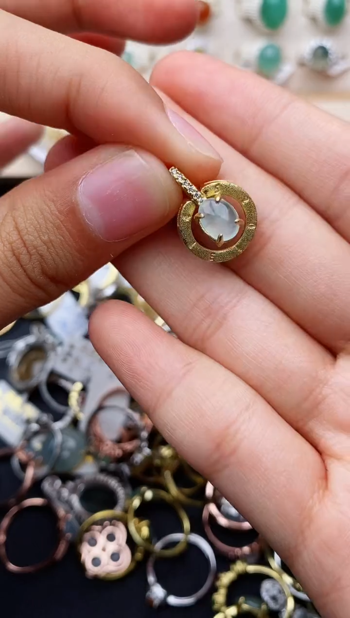 【闪购商品】翡翠戒指银S925镶嵌缅甸翡翠