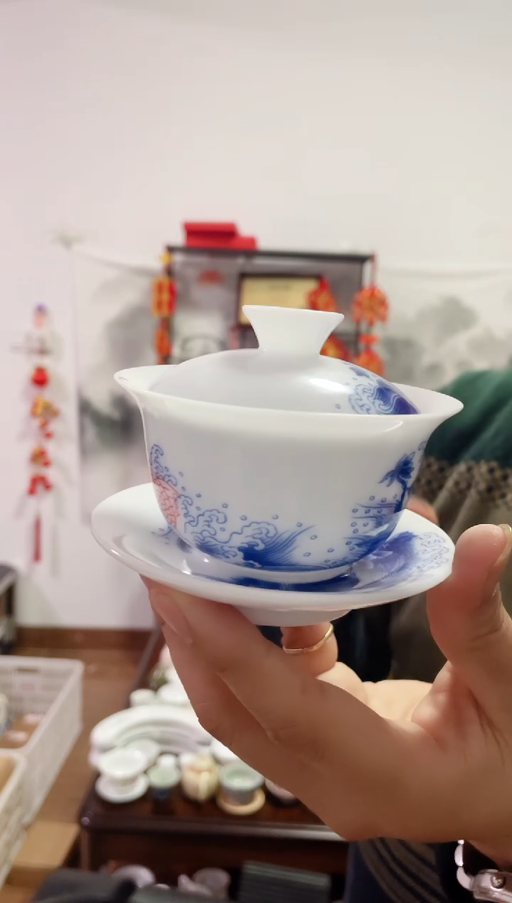 【闪购商品】【瓷心匠物】直播间福利专款冰鱼盖碗