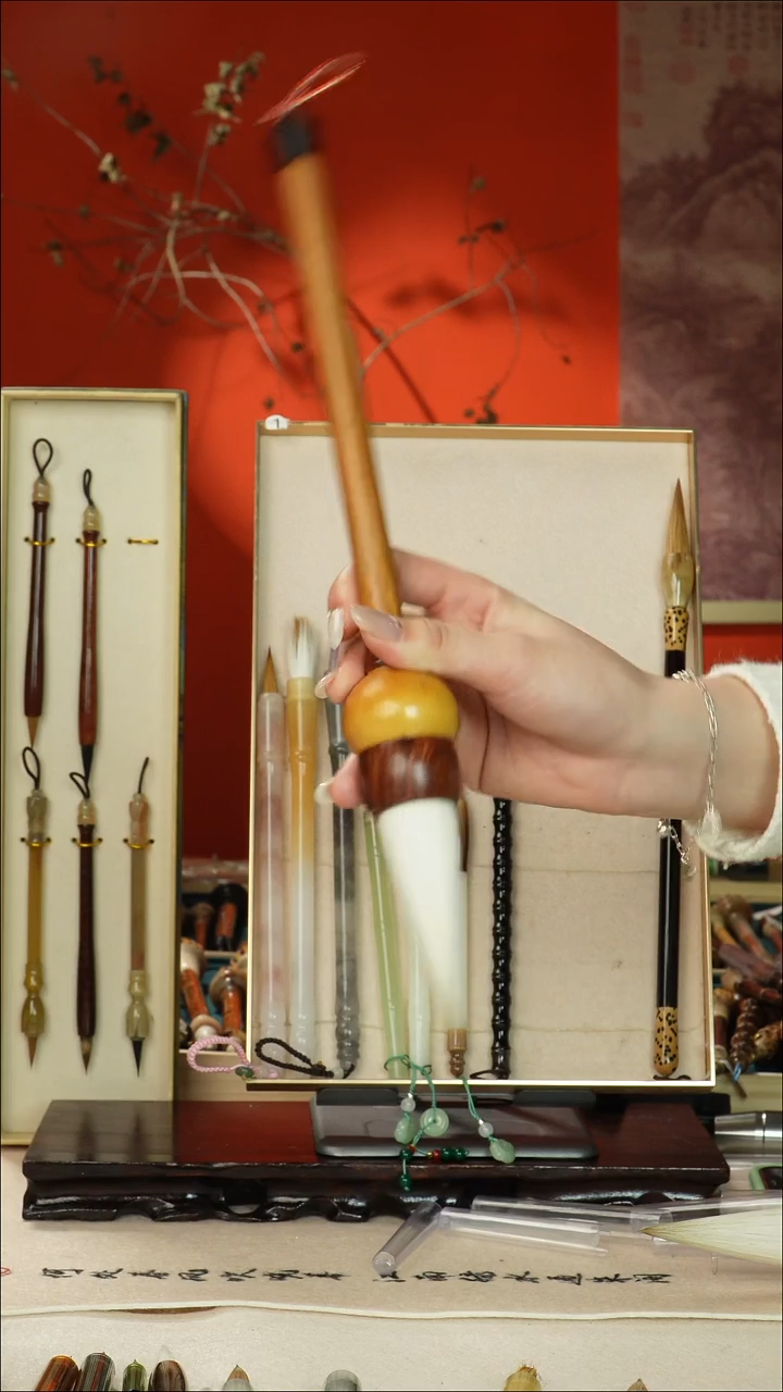 194号闪孤品高货毛笔链接 清水试笔 蘸墨不退