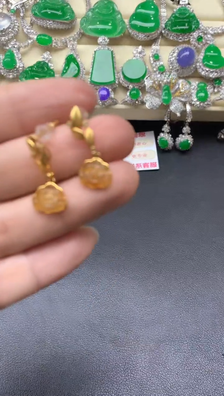 颈饰18K金镶嵌翡翠264-中国好珍宝