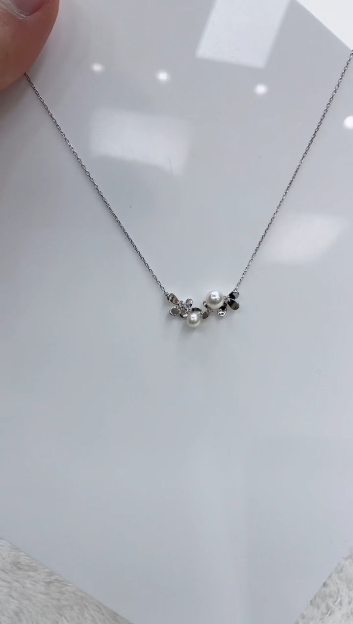 【闪购商品】海水珍珠颈饰银S925镶嵌海水珍珠项链