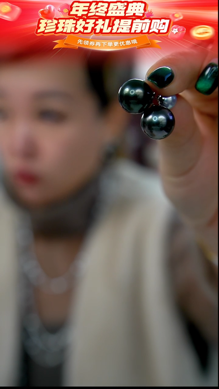 银S925镶嵌耳饰海水珍珠23 7-14mm