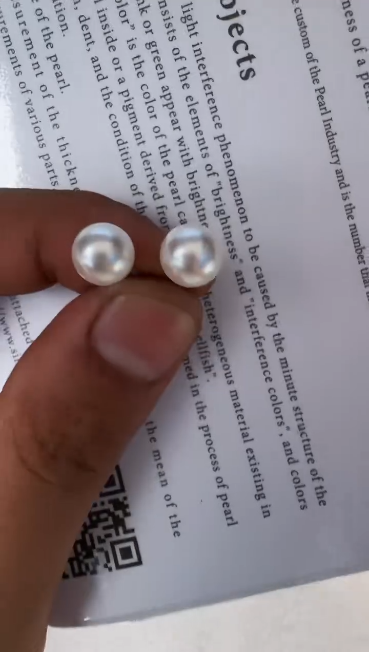 银S925镶嵌海水珍珠耳饰耳钉