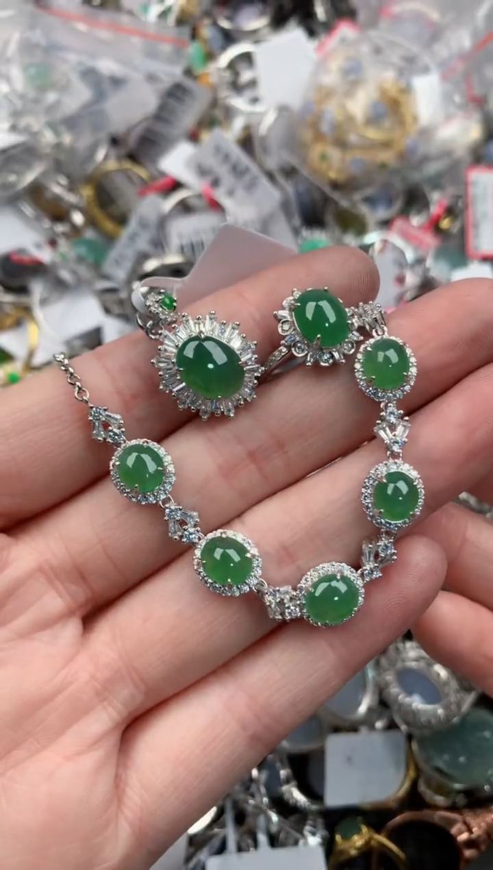 银S925镶嵌戒指翡翠13                  6