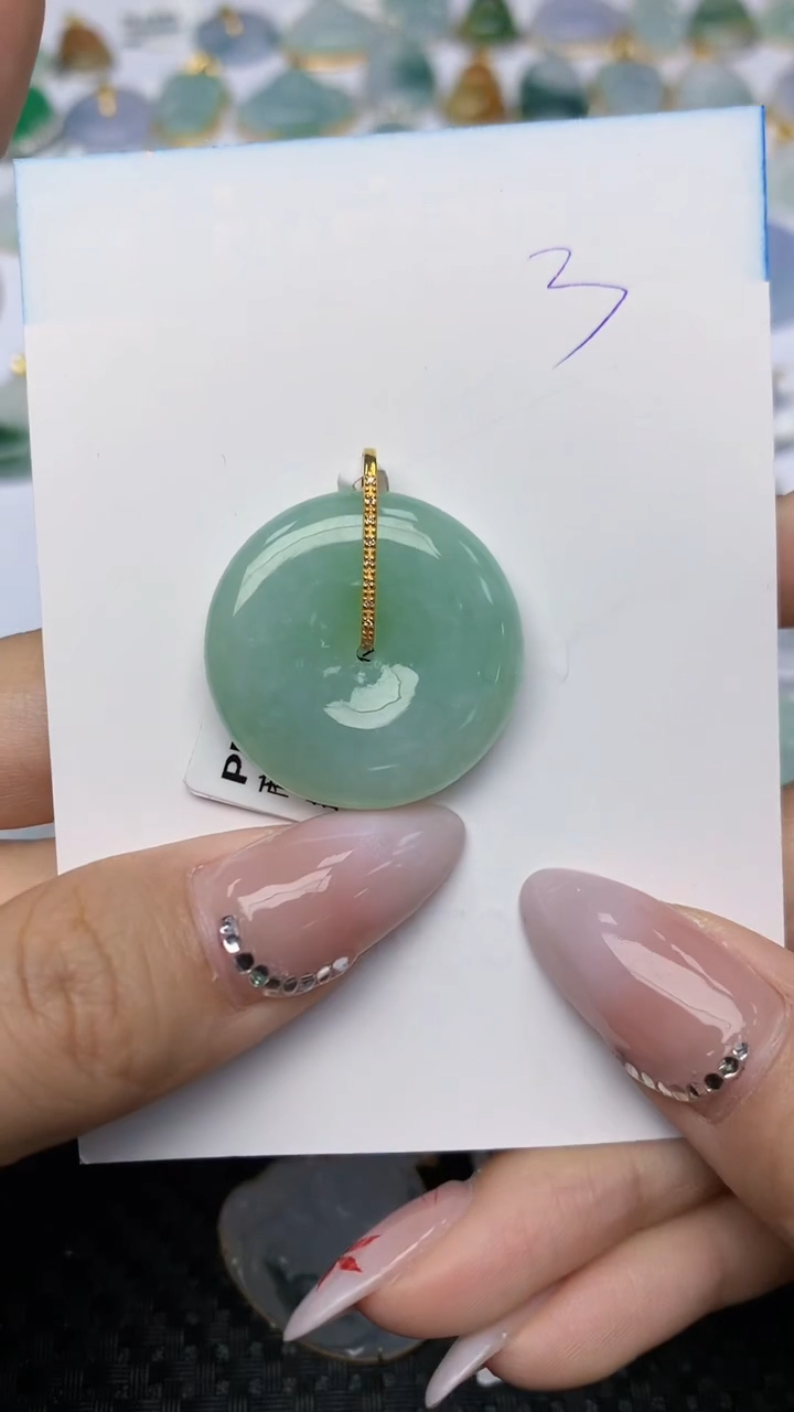 【闪购商品】翡翠颈饰18K金镶嵌 天然翡翠A货