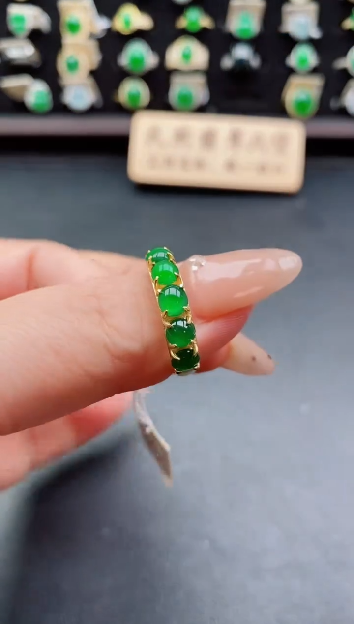 银S925镶嵌戒指翡翠1