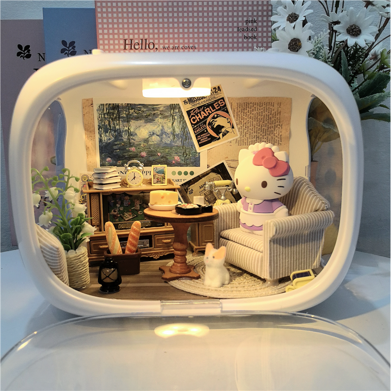 正版哈喽hellokitty玩具手办公仔可爱猫咪摆件圣诞节生日礼物女生