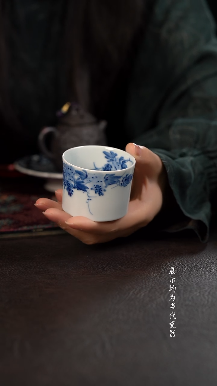 厚力煊紫藤花直口杯