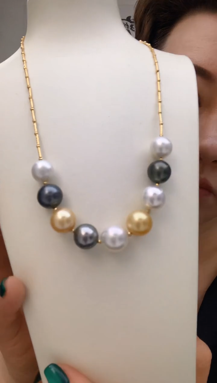 【闪购商品】海水珍珠项链18K金镶嵌187 10-13mm