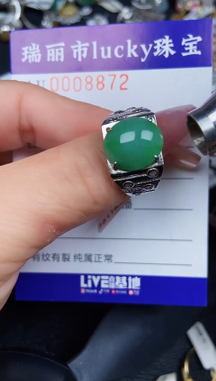 翡翠银S925镶嵌颈饰8872