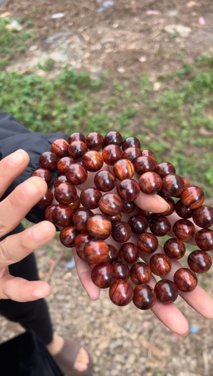 黄花梨/降香黄檀A014火山口1.5圆珠手串138多样性发一