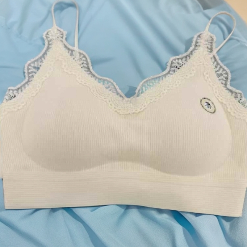 蕾丝边细带可调节美背