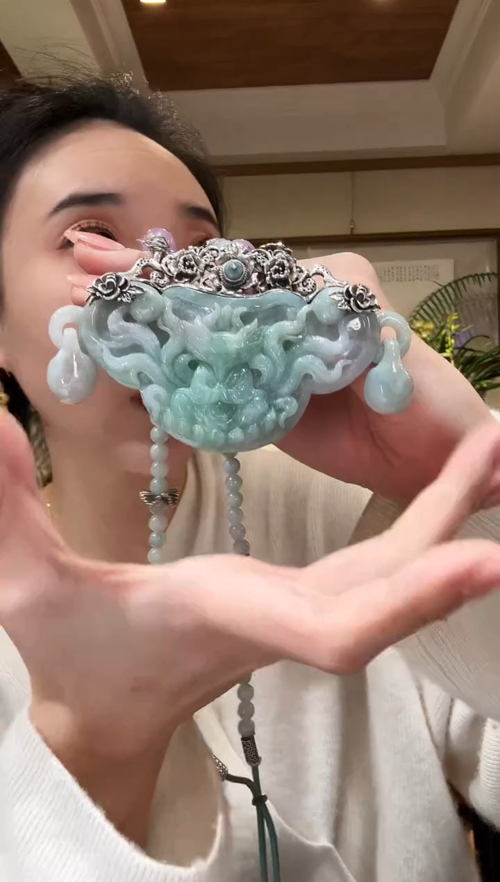 【闪购商品】翡翠颈饰银S925镶嵌国风