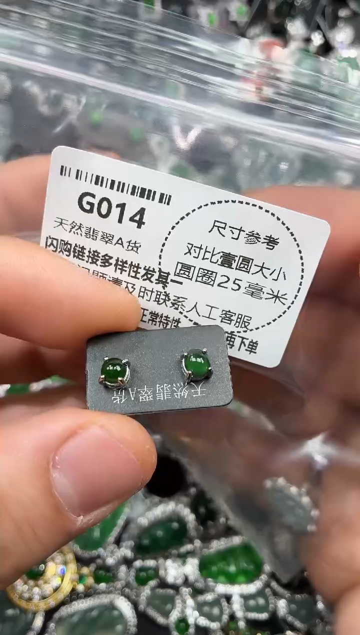 颈饰未镶嵌翡翠G014耳钉