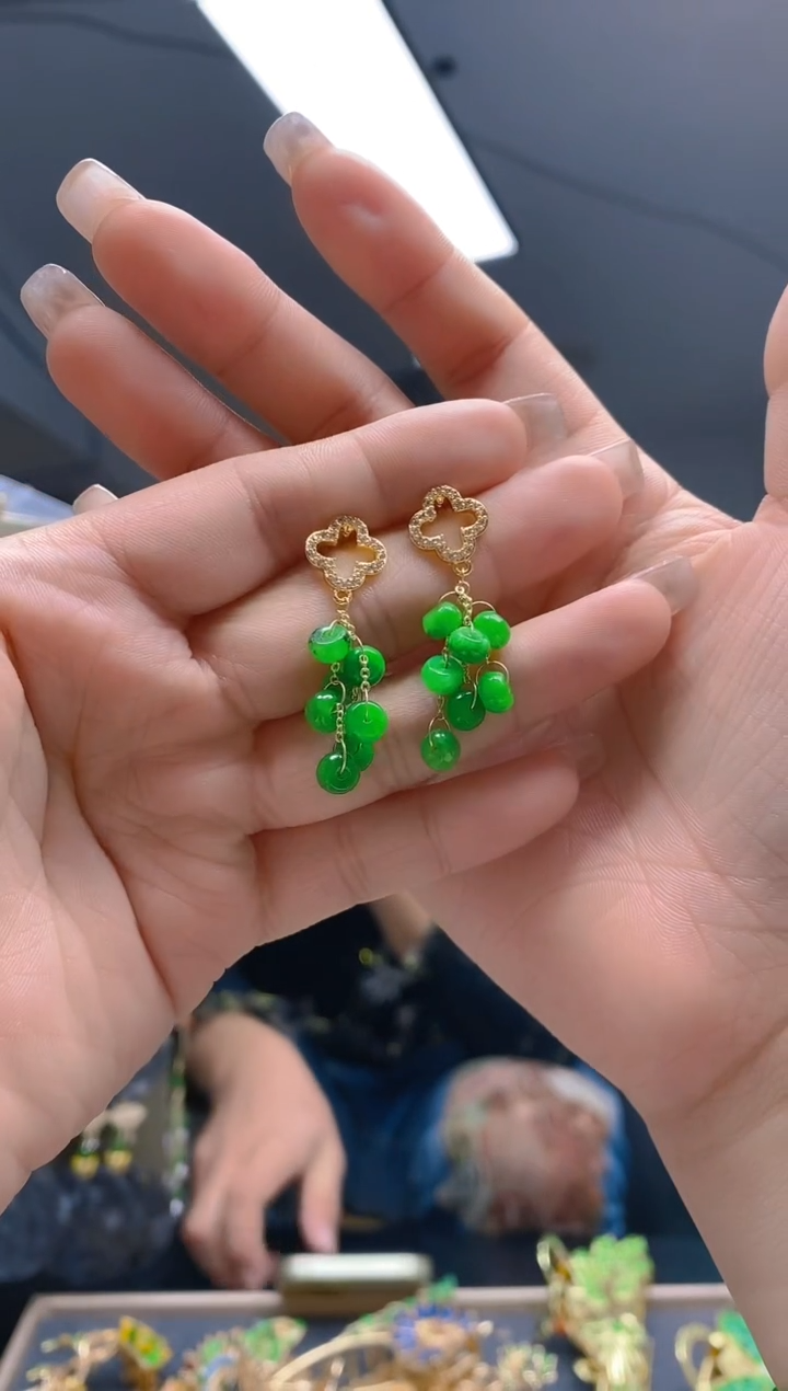 【闪购商品】翡翠耳饰合金562翡翠耳钉