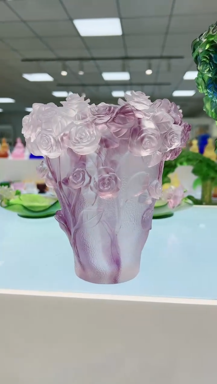 【闪购商品】茶宠古法琉璃淡紫色花瓶