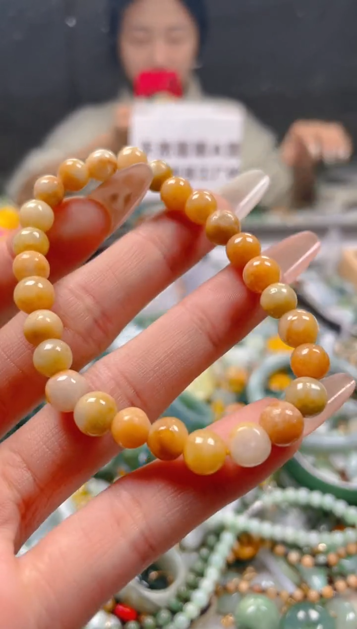 【闪购商品】翡翠颈饰未镶嵌7-8MM/J/翡翠A货一图一物