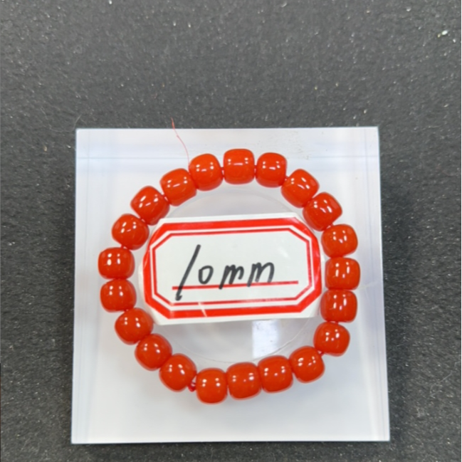 柿子红桶珠10mm手串发一条I19