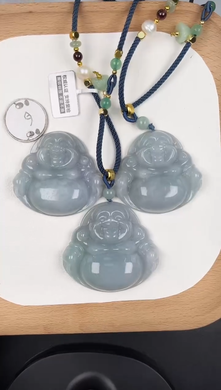 颈饰未镶嵌翡翠LC023翡翠细油蓝大佛+送同款绳子多样性发其一