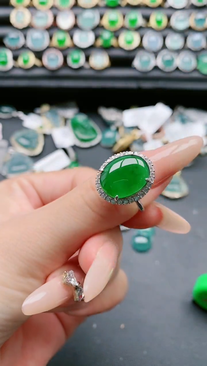 【闪购商品】翡翠戒指银S925镶嵌111111