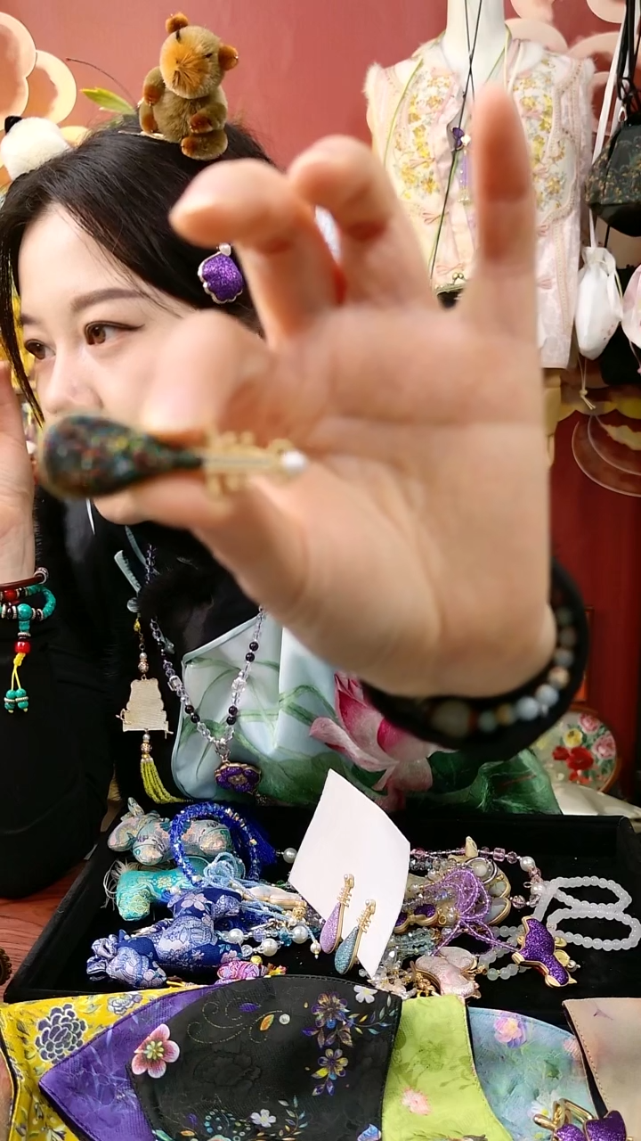 纯铜合金琉璃非遗发夹