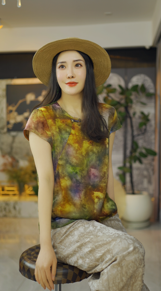 （韵彩）国风老钱风复古提花上衣新中式