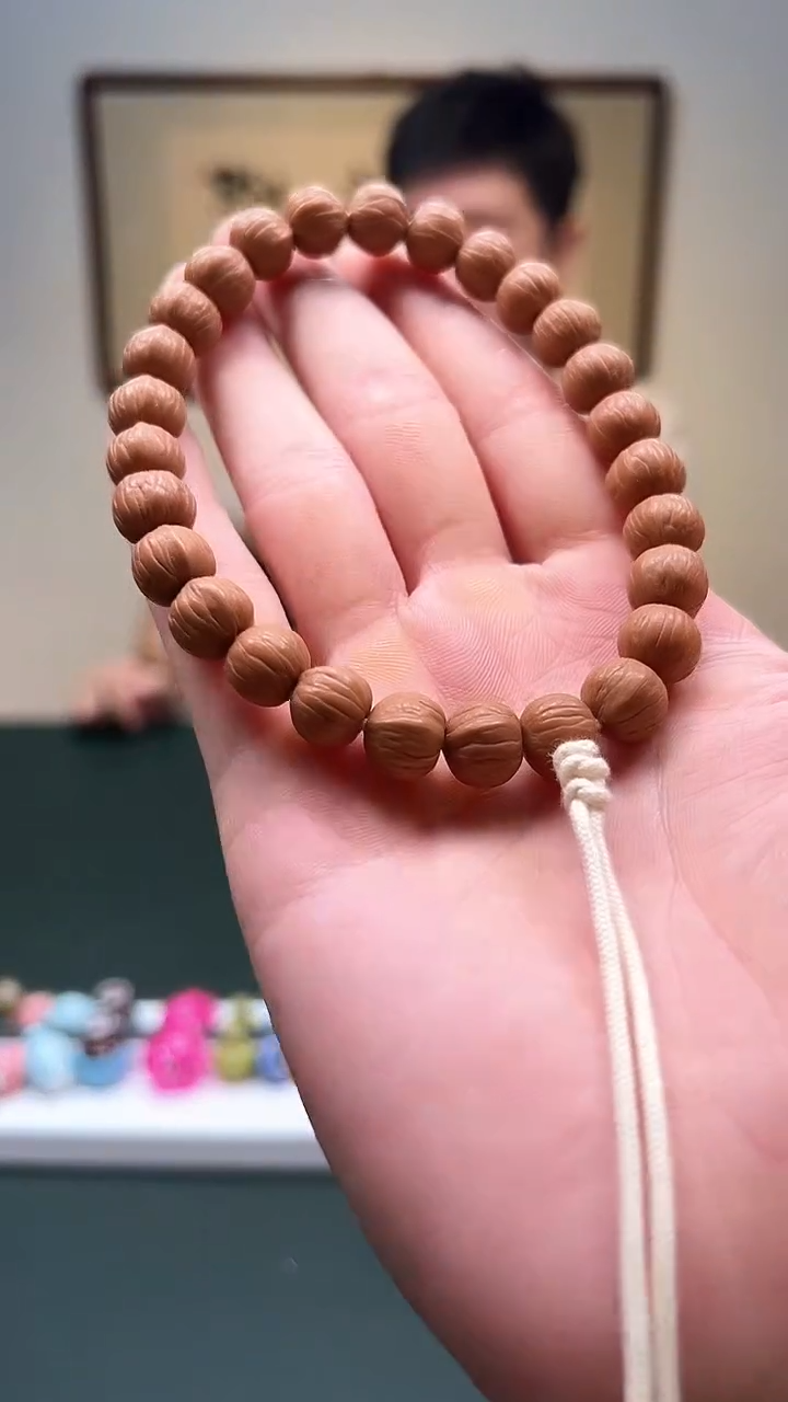 手串猴头核桃10.5mm+天然双鳍南瓜猴头手持