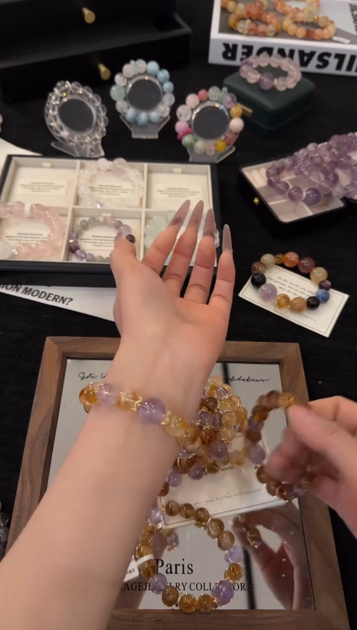 合金手链水晶黄塔晶x3601