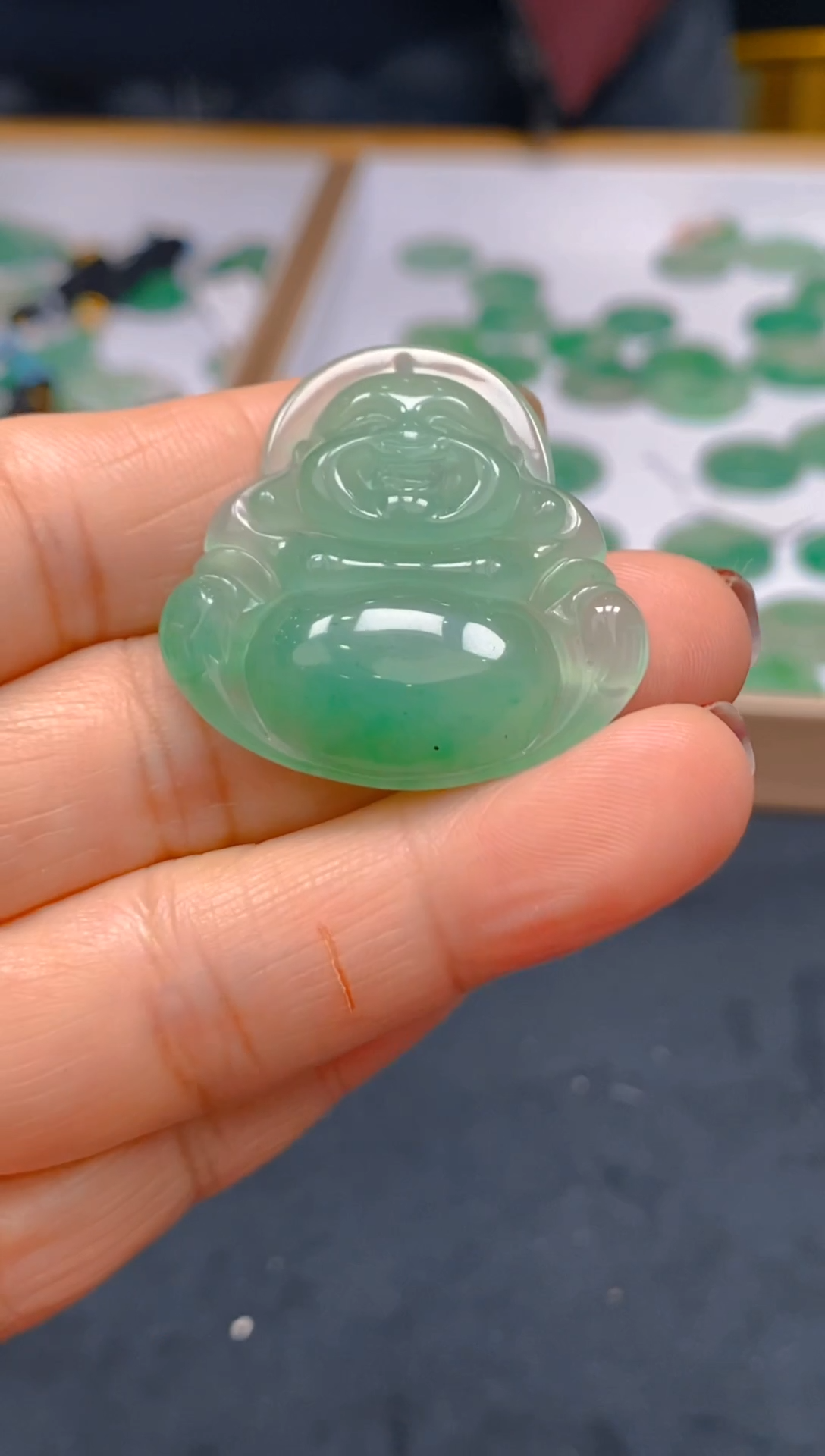 【闪购商品】石英质玉颈饰未镶嵌冰美人非洲翠A货，冰种027