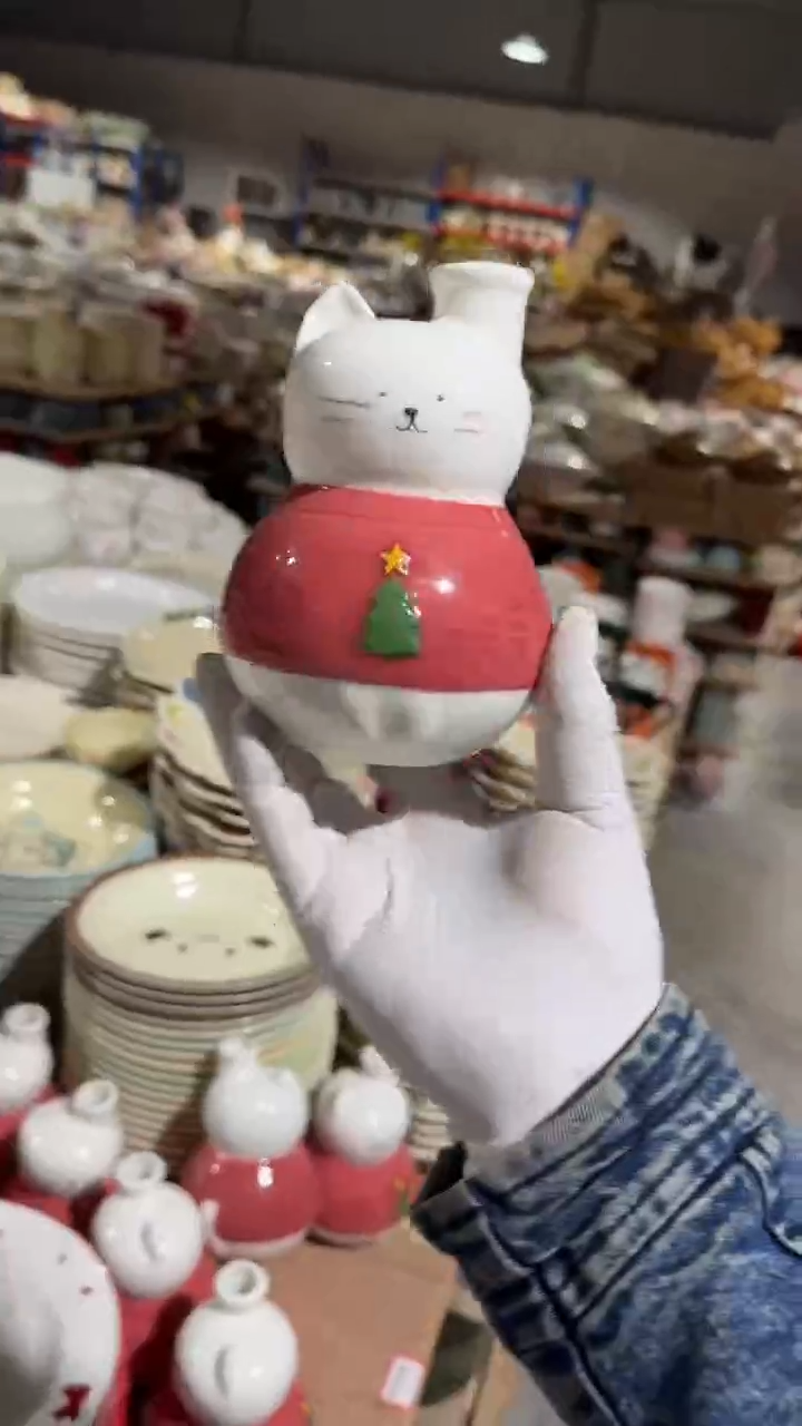 陶瓷猫咪花瓶微瑕 凑满20元包邮