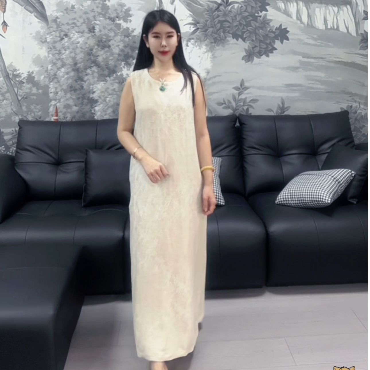 【福宝推荐】 高端轻奢亚麻桑蚕丝休闲百搭长裙（加长）